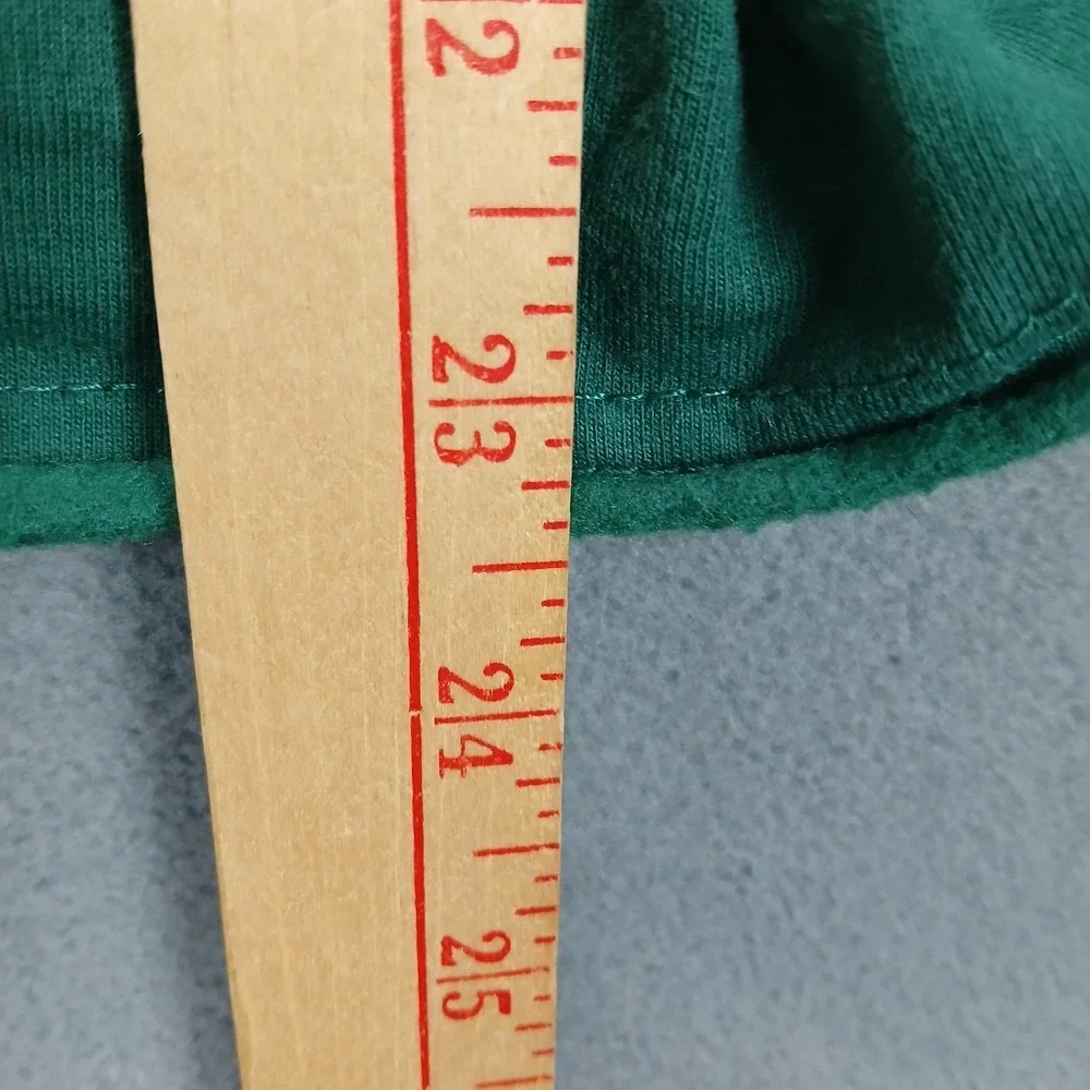 Mighty Fine Sweatshirt‎ Womens Medium Green Christmas Cat Graphic Fleece Lined